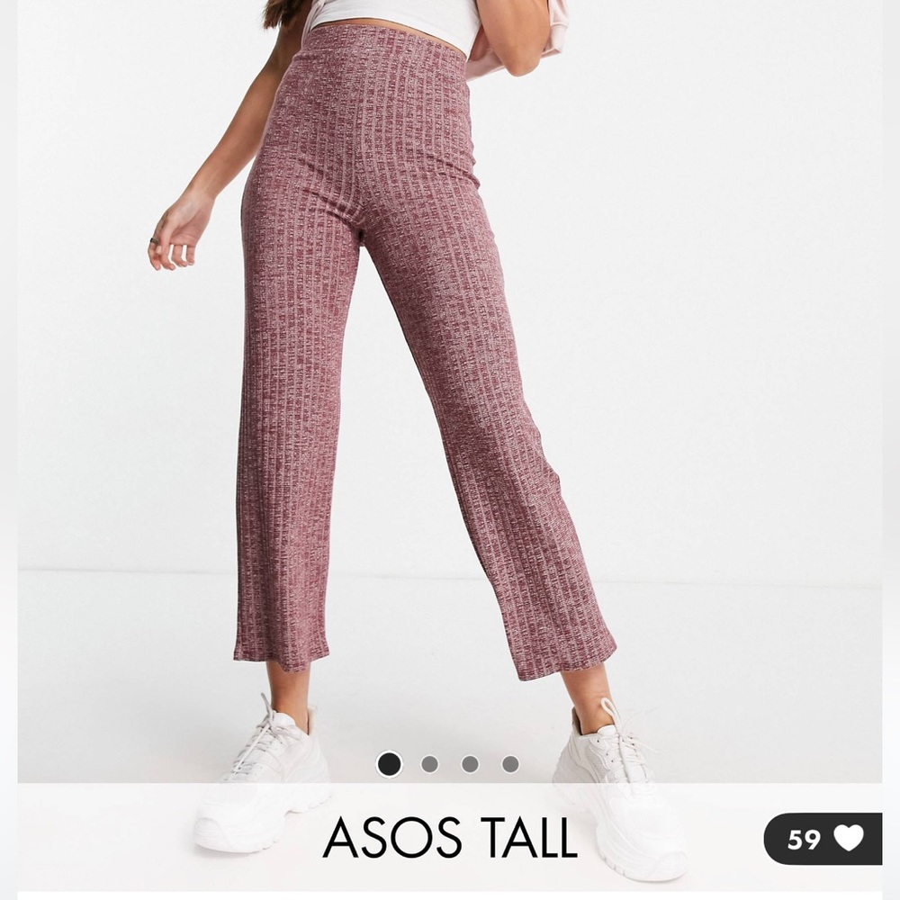 ASOS Tall Cropped Ribbed Straight Pant